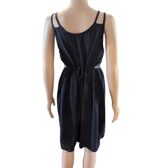 Ariat Woman's Size M Navy Blue Rayon Embroidered Bodice Sundress Cowgirl - Picture 4 of 9